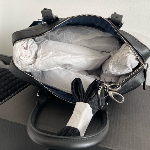 Cole Haan Black Leather Attaché Briefcase CHDM11032 W/Shoulder Strap Brand New - Picture 10 of 12